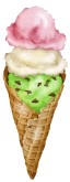 Three Scoop Ice Cream Cone Clipart