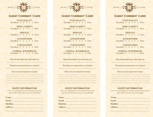 Customize Comment Card