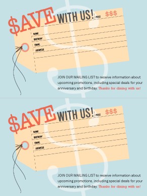 Customize Restaurant Email Contact Card