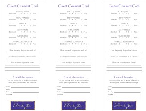 Free Comment Cards Template