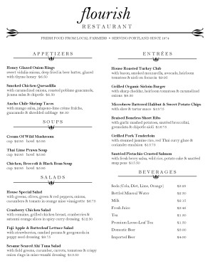 Customize Park Cafe Menu