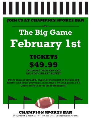 Customize The Big Game Flyer