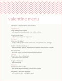 Restaurant Valentine's Day Dinner Menu