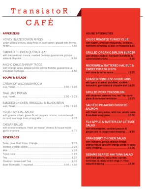 Customize Hills Cafe Menu