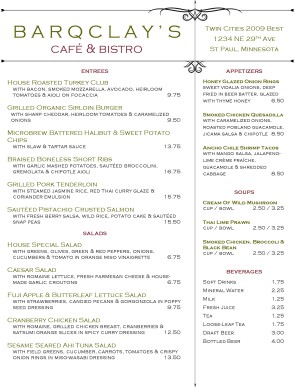 Customize Market Cafe Menu
