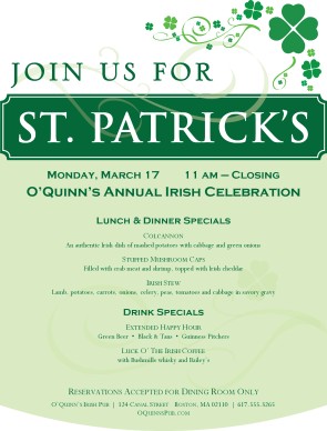 Customize St Patricks Day Flier