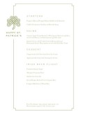 St Patricks Day Menu