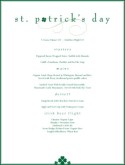 St Patrick Day Menu
