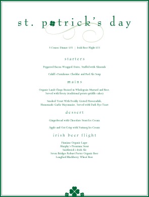 st patricks day menus epicurious