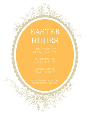 Customize Easter Hours Flyer