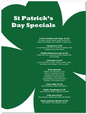 st patricks day menus wolfeboro nh