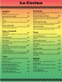 Mexican Bar Menu