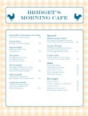Menu for Breakfast