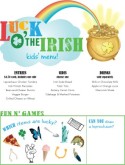 St Patricks Day Kids Menu