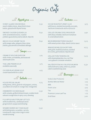 Customize Rice Cafe Menu
