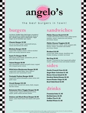 Customize Burger Restaurant Menu