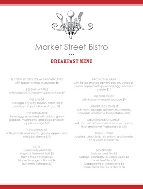 Customize Burger Breakfast Menu