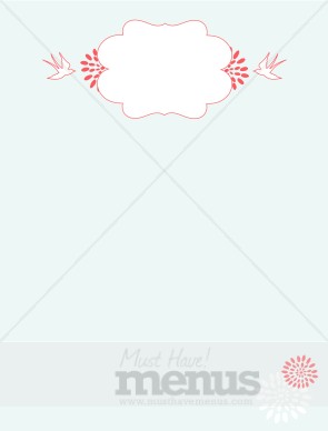 Spring Birds Menu Background