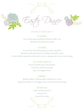 Customize Italian Easter Menu