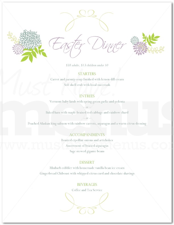 Italian Easter Menu | page 1