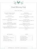 Buffet Breakfast Menu