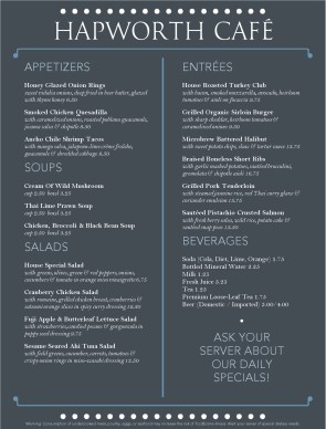 Customize Smoothie Cafe Menu