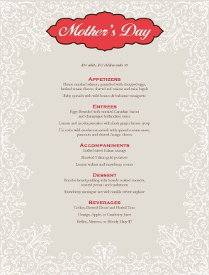 Customize Mothers Day Wish Menu
