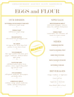 Customize A Breakfast Menu