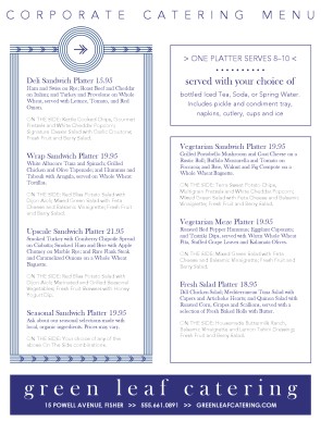 Customize Catering Platter Menu