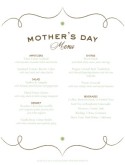Mothers Day Banquet Menu