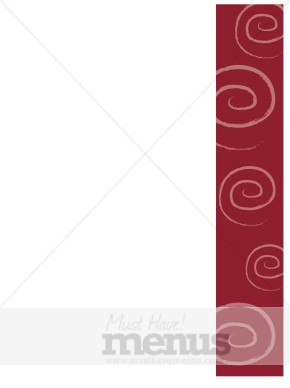 Red Spiral Menu Border
