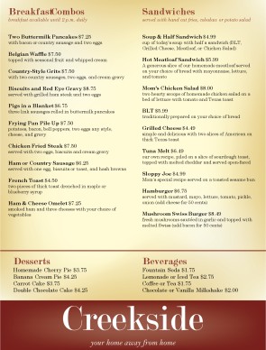 Customize Family Restaurants Menu