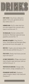 Cocktail Bar Menu