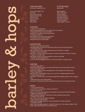 Customize Pub Menu