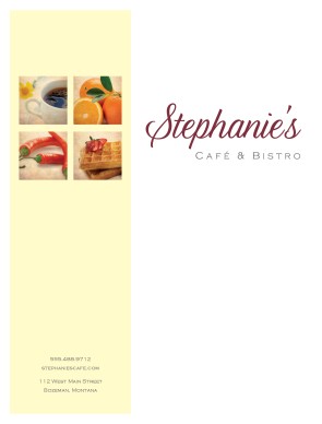 Customize Breakfast Special Menu Cover