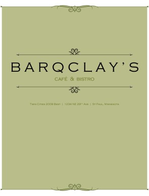 Customize Market Cafe Menu Cover
