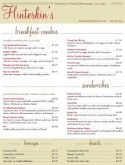 Family Style Dining Menu