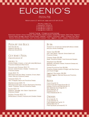 Customize Family Pizza Menu