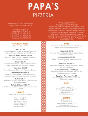 Customize Pizza Delivery Menu