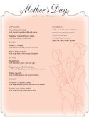 May Mothers Day Menu