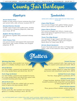Customize Southern Barbeque Menu
