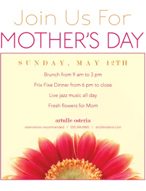 mothers day menu template