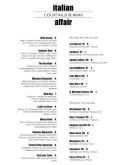 Menu for Bar