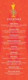 Bar Drink Menu