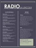 Bar Drinks Menu