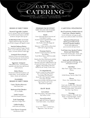 Customize Menu for Wedding
