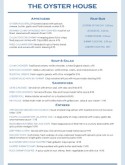 Oyster House Menu