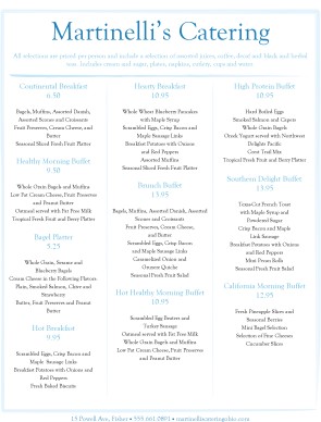 Customize Breakfast Buffet Menu Customize Breakfast Buffet Menu
