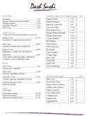 Sushi Bar Menu