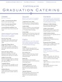Graduation Party Catering Menu